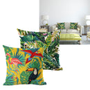 1*Pillow Case Tropical Plants Green Leaves Flower Decorative Linen Cushion