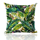 1*Pillow Case Tropical Plants Green Leaves Flower Decorative Linen Cushion