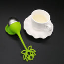 Silicone Tea Infuser Loose Leaf Strainer Herbal Spice Filter Diffuser Ball +Tray