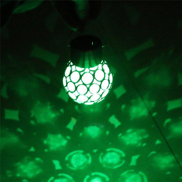 1 x Change LED Solar Garden Hanging Light Crackle Glass Lantern Ball Patio Hot