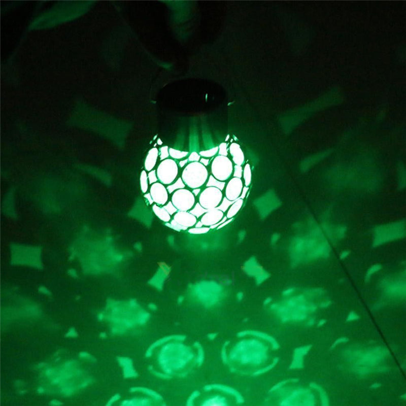 1 x Change LED Solar Garden Hanging Light Crackle Glass Lantern Ball Patio Hot