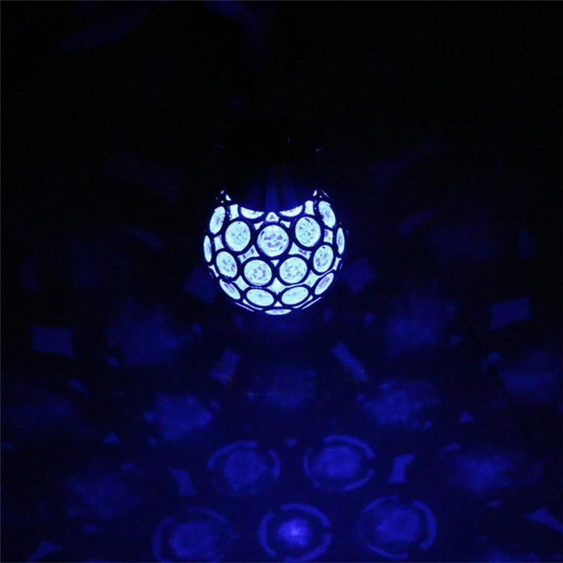 1 x Change LED Solar Garden Hanging Light Crackle Glass Lantern Ball Patio Hot