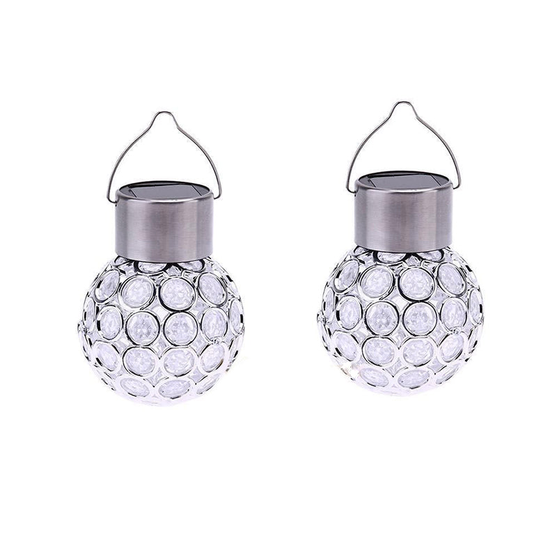1 x Change LED Solar Garden Hanging Light Crackle Glass Lantern Ball Patio Hot