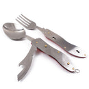 6 in 1 Folding Tableware, Portable Stainless Steel Camping Picnic Cutlery Travel