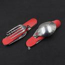 6 in 1 Folding Tableware, Portable Stainless Steel Camping Picnic Cutlery Travel
