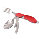6 in 1 Folding Tableware, Portable Stainless Steel Camping Picnic Cutlery Travel
