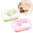 4-cell Healthy Plastic Lunch Box, 1000 Ml Food Container Multifunction Lunch Box