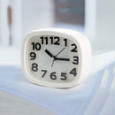 Mini Dial Number Alarm Clock Battery Silent Home Desk Table Clock White New 1set
