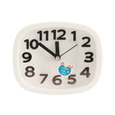 Mini Dial Number Alarm Clock Battery Silent Home Desk Table Clock White New 1set