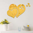 Decoration Mirror Heart-Shaped Wall-Art Living-Room DIY Valentine's-Day
