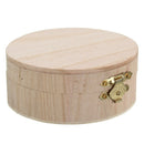 1pc Round Wooden Wedding Ring Jewelry Box Wood Storage Container Case New