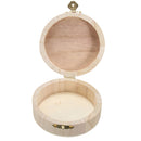 1pc Round Wooden Wedding Ring Jewelry Box Wood Storage Container Case New