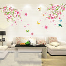 Peach Blossom Tree Branch Wall Stickers Flowers Birds Decals Room Decor Good b