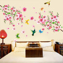 Peach Blossom Tree Branch Wall Stickers Flowers Birds Decals Room Decor Good b