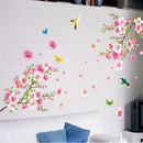 Peach Blossom Tree Branch Wall Stickers Flowers Birds Decals Room Decor Good b