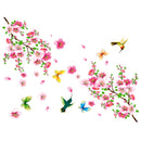 Peach Blossom Tree Branch Wall Stickers Flowers Birds Decals Room Decor Good b