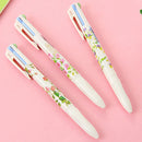 Floral Four Colors Ballpoint Pens Stationery Canetas Escolar Best 1 Piece