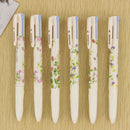 Floral Four Colors Ballpoint Pens Stationery Canetas Escolar Best 1 Piece