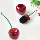 1x Wine Red Brush Set Plastic Creative Cherry Shape Lavatory Cleaning Toilet Hot