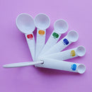 6 x White Plastic Measuring Spoons Set Kitchen Utensil Cooking Baking Tool Hot