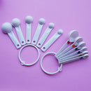 6 x White Plastic Measuring Spoons Set Kitchen Utensil Cooking Baking Tool Hot