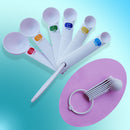 6 x White Plastic Measuring Spoons Set Kitchen Utensil Cooking Baking Tool Hot