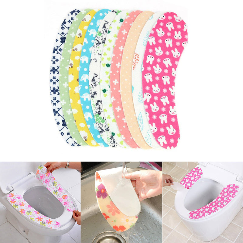 1 x Bathroom Self-adhesive Warmer Toilet Seat Closestool Soft Seat Cover Pad New