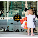 Halloween Window Display Wall & Window Stickers, Bats, Cats, Witches, Pumpkins