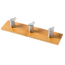 Bamboo Wood Wall Mounted Holder Glue Single Coat Wall Hooks Stainless Steel