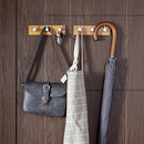 Bamboo Wood Wall Mounted Holder Glue Single Coat Wall Hooks Stainless Steel