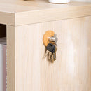 Room Bamboo Wood Wall Mounted Glue Single Coat Wall Hook Stainless Steel