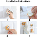 Room Bamboo Wood Wall Mounted Glue Single Coat Wall Hook Stainless Steel