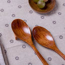 1-Pairs Chopstick--1 Spoon-Set Brown Natural-Wood Japanese Handmade