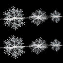 Plastic Snowflakes Shape String Christmas Tree Home Window Door Art DIY New 6x