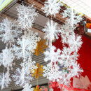 Plastic Snowflakes Shape String Christmas Tree Home Window Door Art DIY New 6x