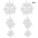 Plastic Snowflakes Shape String Christmas Tree Home Window Door Art DIY New 6x