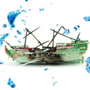Sunk Wreck Boat Aquarium Ornament Ship Sailing Boat Destroyer Air Split Hot 1 x