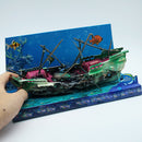 Sunk Wreck Boat Aquarium Ornament Ship Sailing Boat Destroyer Air Split Hot 1 x