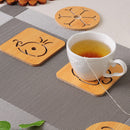 4x Pad Coaster Tableware Office-Mat Coffee-Wine Cork Round Drink Household