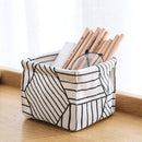 2x Storage Basket Office Desktop Organize Folded Linen Toys Storage Box