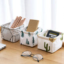 2x Storage Basket Office Desktop Organize Folded Linen Toys Storage Box
