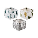 2x Storage Basket Office Desktop Organize Folded Linen Toys Storage Box