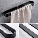 Towel-Rack Wall-Mounted Bathroom Matte Black Aluminum Single Solid-Space