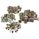100 x Rivet Nut Mixed Zinc Steel Insert Nutsert Threaded Case Kit Best