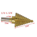 New 10 Steps 1/4" to 1-3/8" Step Drill Bit Cobalt Reamer HSS Cobalt Tool  mhjj