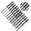 12 PCS High Hardness 1/4" 50mm PH00-PH2 Magnetic Shank Cross Heads Screw  Nice