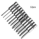 12 PCS High Hardness 1/4" 50mm PH00-PH2 Magnetic Shank Cross Heads Screw  Nice