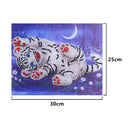 Special Shaped Diamond Painting White Tiger Rhinestone Needlework Diamon