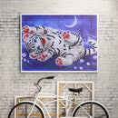 Special Shaped Diamond Painting White Tiger Rhinestone Needlework Diamon
