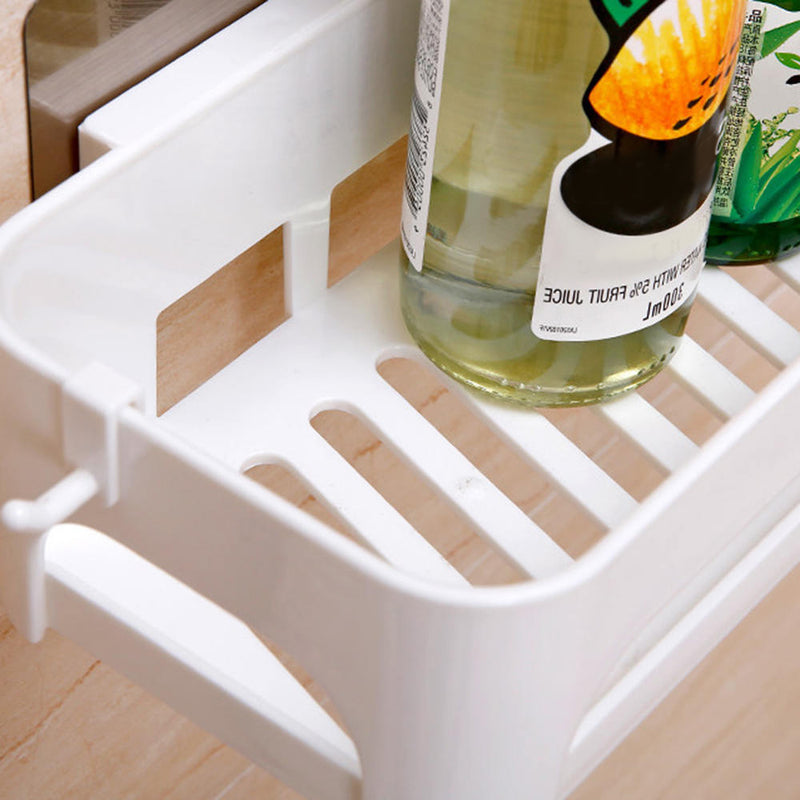 1x Home Kitchen Storage Holder Bathroom Shelf Rack Organizer Sucker Cup Wall Hot